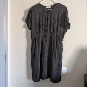Universal Thread Black Tie-Front Short Sleeve Mini Dress